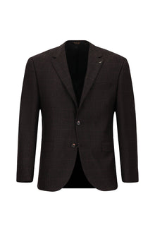 Koyu Bordo 6 Drop Regular Fit Standart Kesim Klasik Ekose Yünlü Ceket-Abdullah Ki??l?