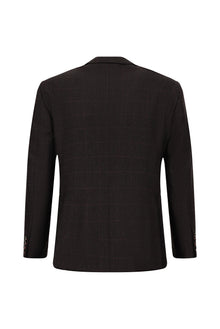 Koyu Bordo 7 Drop Slim Fit Dar Kesim Klasik Ekose Yünlü Ceket-Abdullah Ki??l?