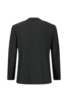 Koyu Antrasit 7 Drop Slim Fit Dar Kesim Klasik Ekose Yünlü Ceket-Abdullah Ki??l?
