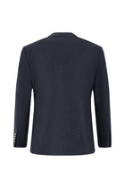 Koyu Lacivert 7 Drop Slim Fit Dar Kesim Desenli Yünlü Ceket-Abdullah Ki??l?