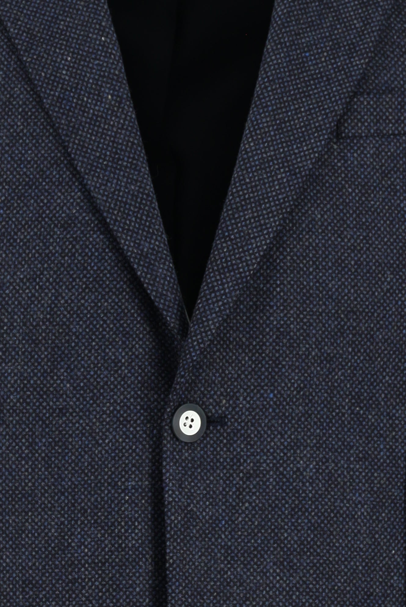 Koyu Lacivert Slim Fit Dar Kesim Desenli Yünlü Ceket