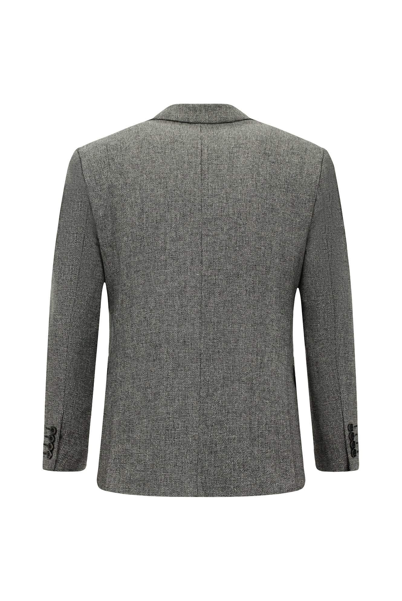 Açık Füme Muscle Fit Desenli Yünlü Klasik Ceket