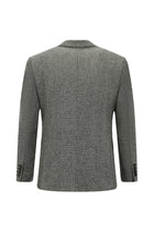 Açık Füme Muscle Fit Desenli Yünlü Klasik Ceket