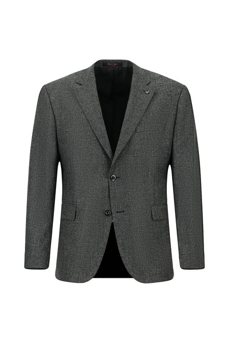 Koyu Füme 7 Drop Slim Fit Dar Kesim Desenli Yünlü Klasik Ceket-Abdullah Ki??l?
