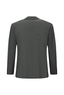 Koyu Füme Relaxed Fit Rahat Kesim Desenli Yünlü Klasik Ceket
