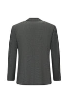 Koyu Füme Slim Fit Dar Kesim Desenli Yünlü Klasik Ceket