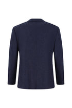 Orta Lacivert Slim Fit Dar Kesim Yünlü Klasik Desenli Ceket