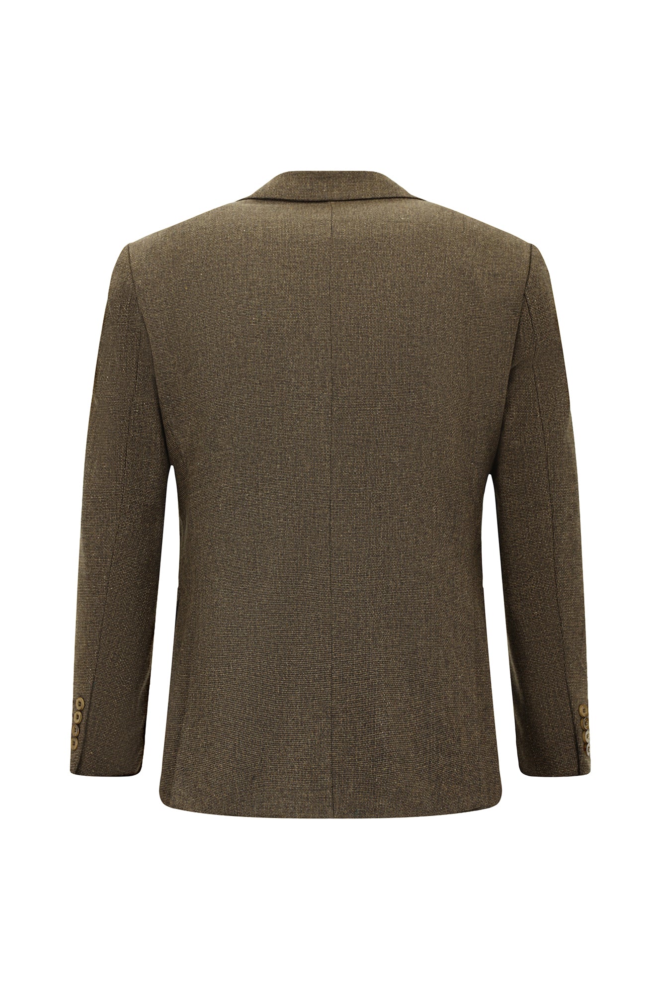 Orta Kahve Slim Fit Dar Kesim Desenli Yünlü Klasik Ceket