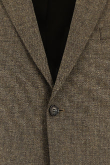 Orta Kahve Slim Fit Dar Kesim Yünlü Klasik Desenli Ceket