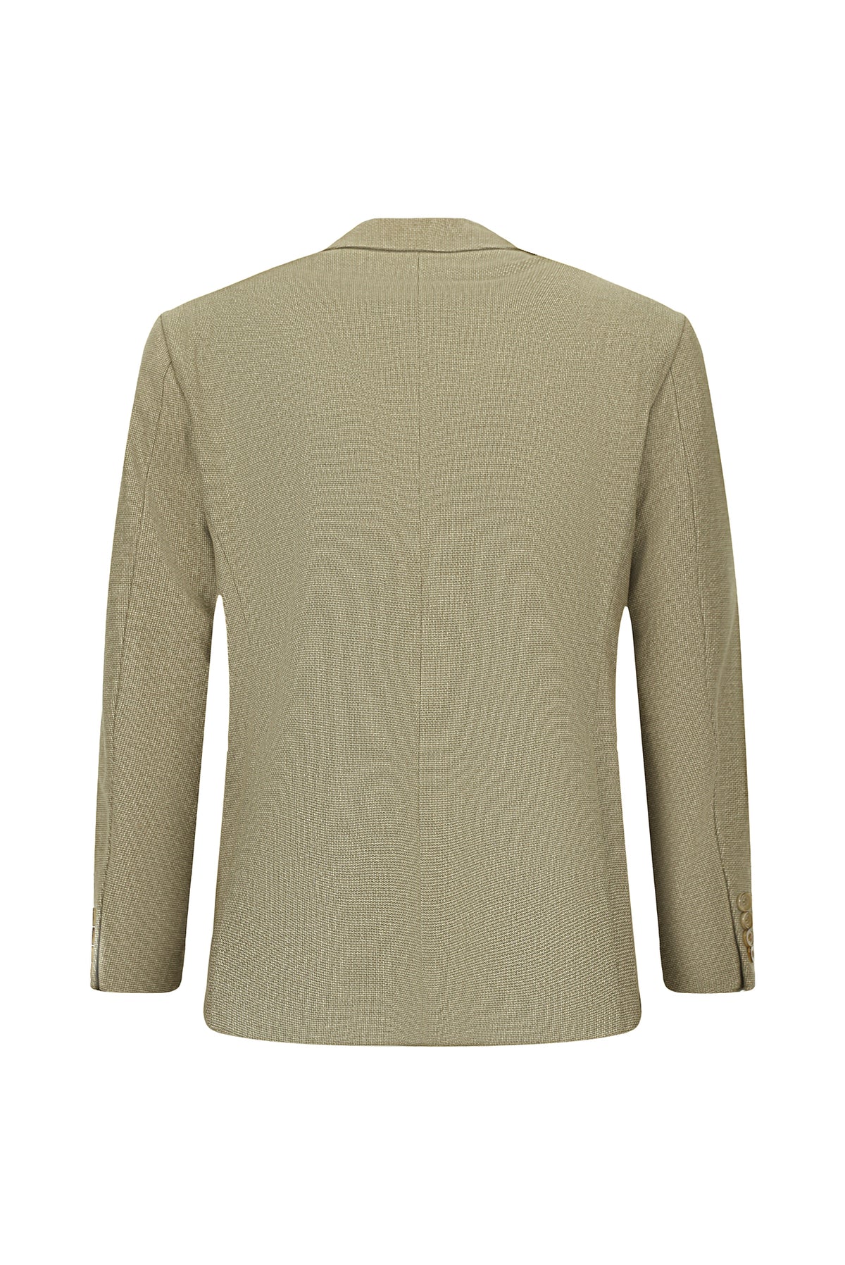 Orta Bej 7 Drop Slim Fit Dar Kesim Desenli Yünlü Klasik Ceket