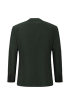 Koyu Yeşil Slim Fit Dar Kesim Desenli Yünlü Klasik Ceket