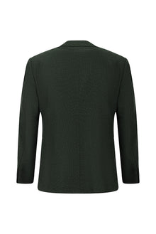 Koyu Yeşil Slim Fit Dar Kesim Desenli Yünlü Klasik Ceket