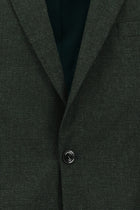 Koyu Yeşil Slim Fit Dar Kesim Desenli Yünlü Klasik Ceket