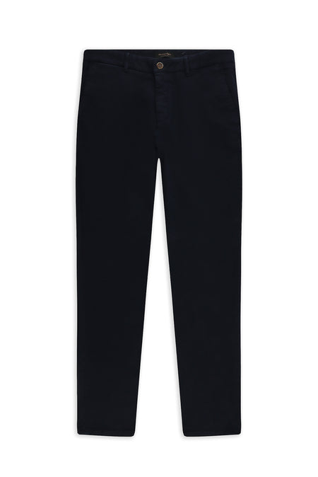 Orta Lacivert 4 Drop Relaxed Fit Rahat Kesim Lyocell Karışımlı Yandan Cepli Esnek Kanvas / Chino Pantolon