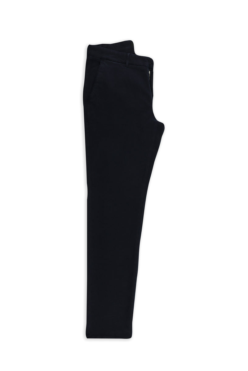 Orta Lacivert 4 Drop Relaxed Fit Rahat Kesim Lyocell Karışımlı Yandan Cepli Esnek Kanvas / Chino Pantolon