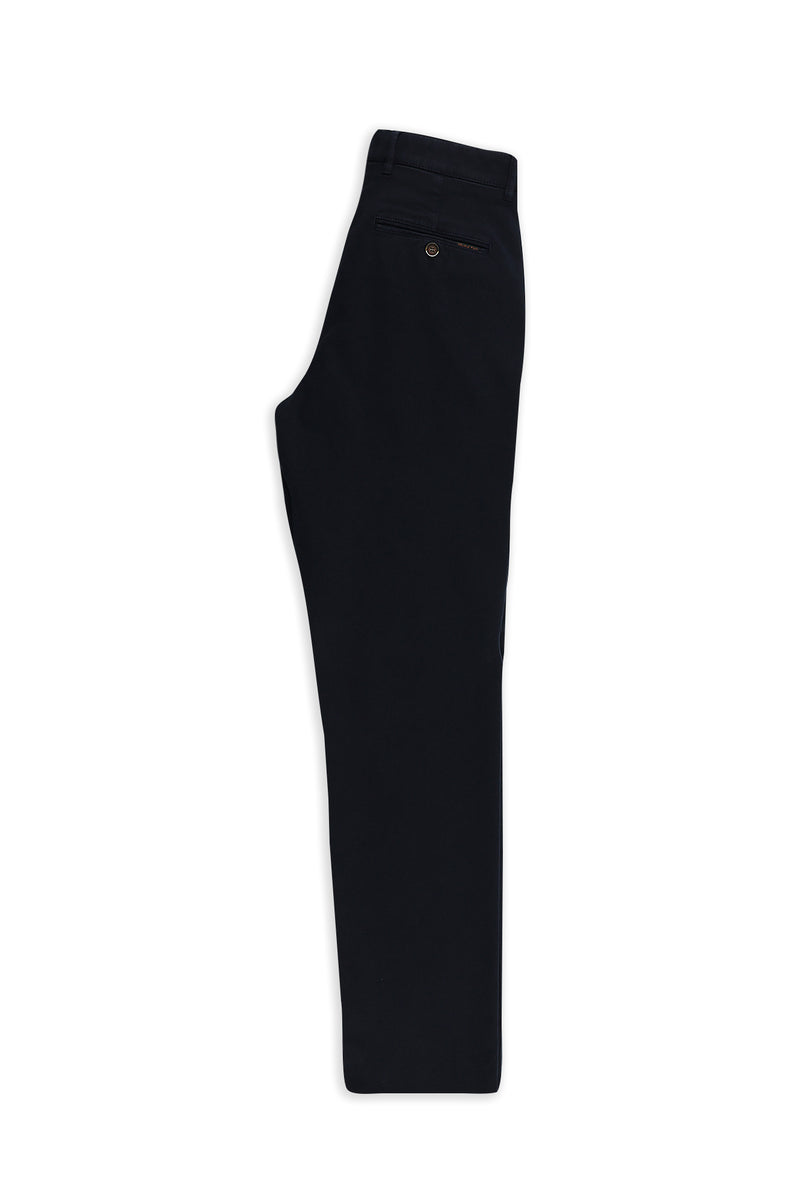 Orta Lacivert 6 Drop Regular Fit Standart Kesim Lyocell Karışımlı Yandan Cepli Esnek Kanvas / Chino Pantolon