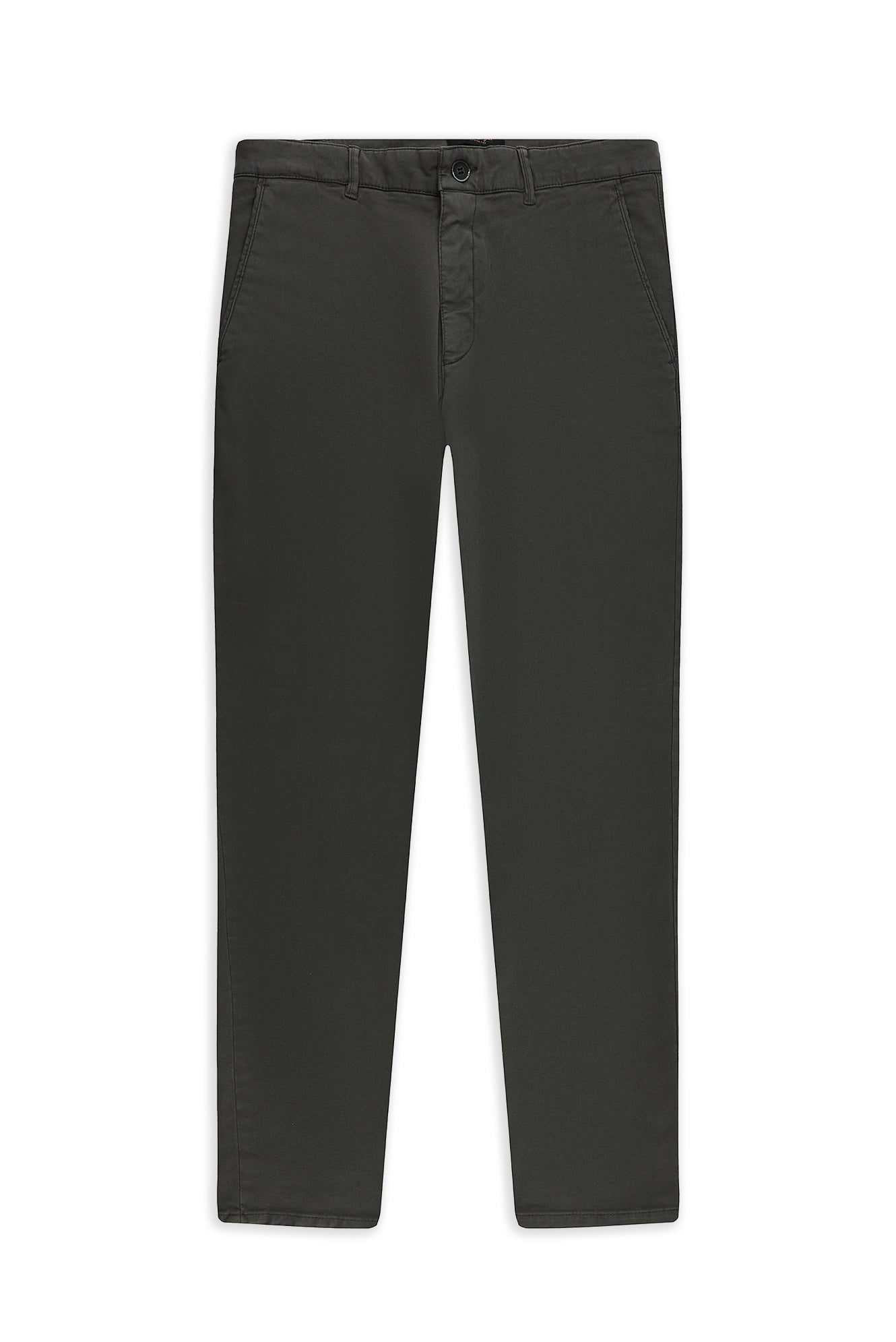 Koyu Antrasit 7 Drop Slim Fit Dar Kesim Pamuklu Lyocell Karışımlı Yandan Cepli Esnek Kanvas / Chino Pantolon