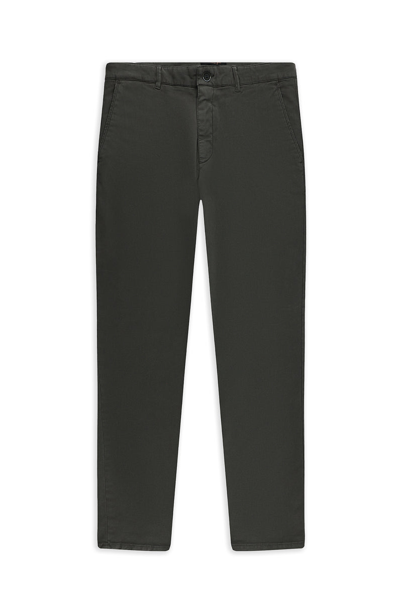 Koyu Antrasit 7 Drop Slim Fit Dar Kesim Pamuklu Lyocell Karışımlı Yandan Cepli Esnek Kanvas / Chino Pantolon