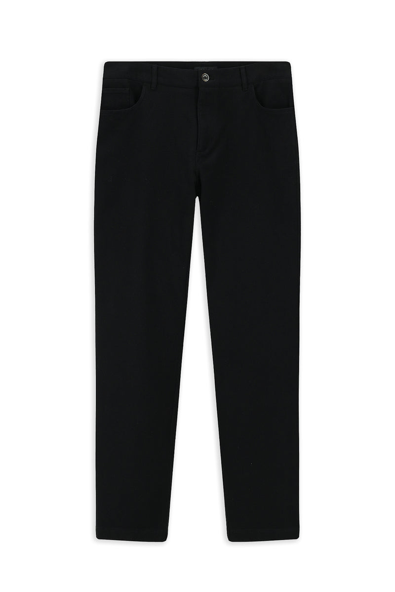 Siyah Relaxed Fit Rahat Kesim Likralı Kanvas / Chino Pantolon
