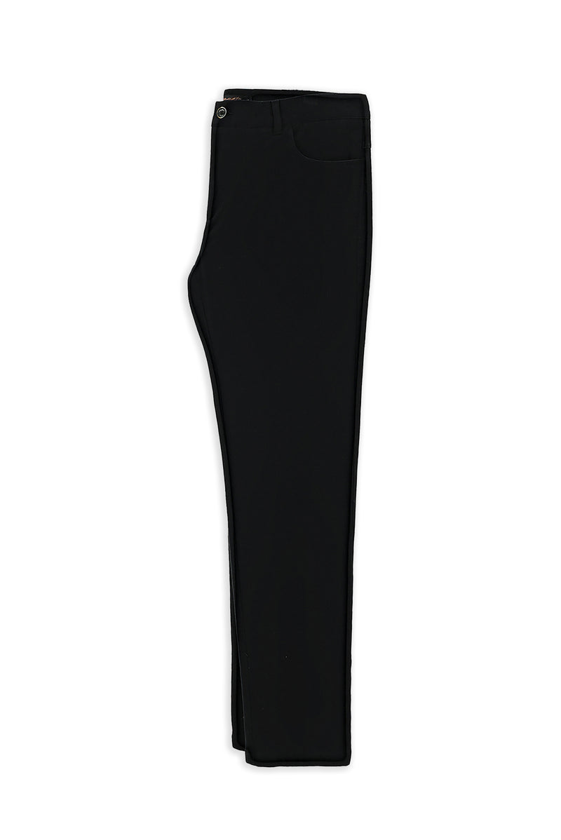 Siyah Relaxed Fit Rahat Kesim Likralı Kanvas / Chino Pantolon