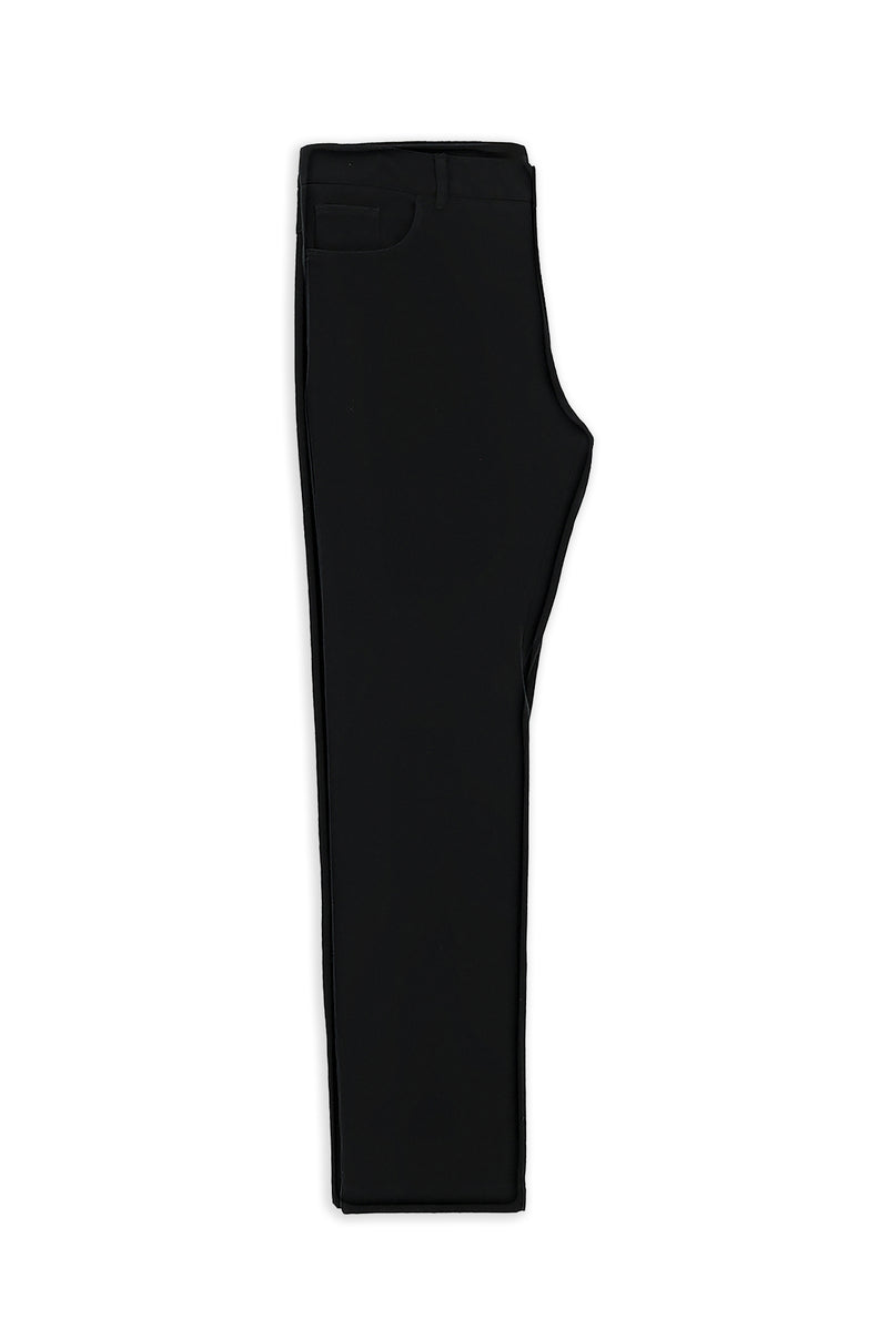 Siyah Relaxed Fit Rahat Kesim Likralı Kanvas / Chino Pantolon