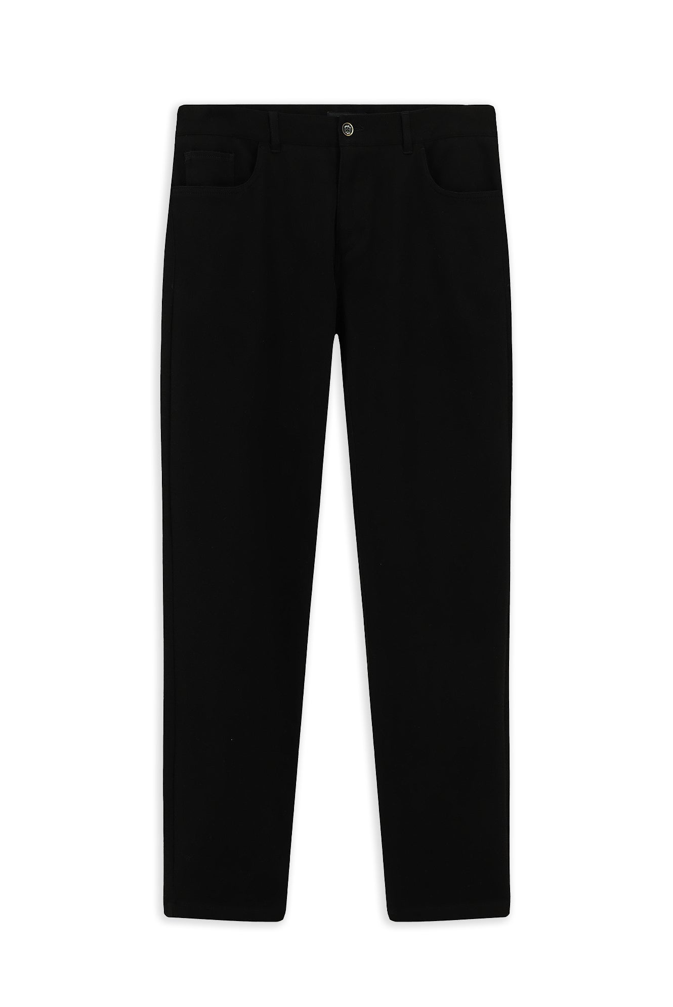 Siyah Regular Fit Lyocell Karışımlı Kanvas / Chino Pantolon