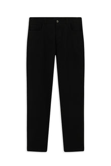 Siyah Regular Fit Lyocell Karışımlı Kanvas / Chino Pantolon