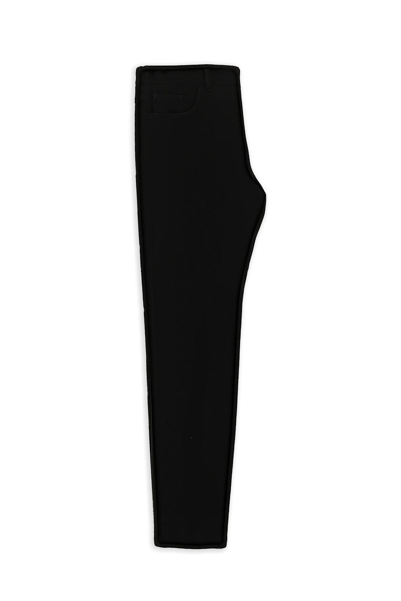 Siyah Regular Fit Lyocell Karışımlı Kanvas / Chino Pantolon
