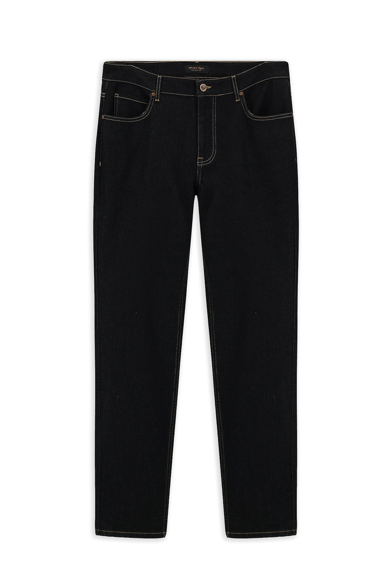Koyu Lacivert Regular Fit Düz Pamuklu 5 Cep Denim Pantolon