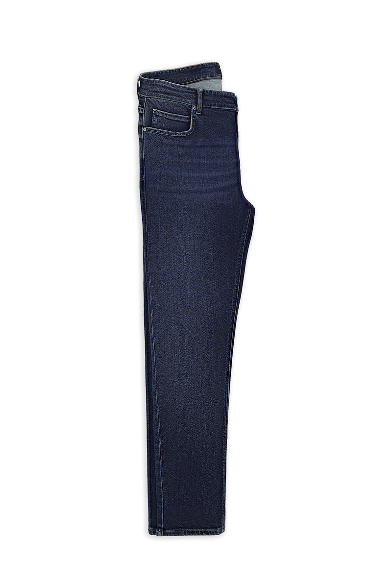 Koyu Mavi  Regular Fit Likralı Denim Pantolon