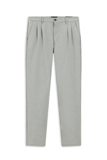 Açık Gri Regular Fit Likralı Pileli Pantolon