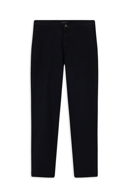 Siyah Regular Fit Likralı Çizgili Kanvas / Chino Pantolon