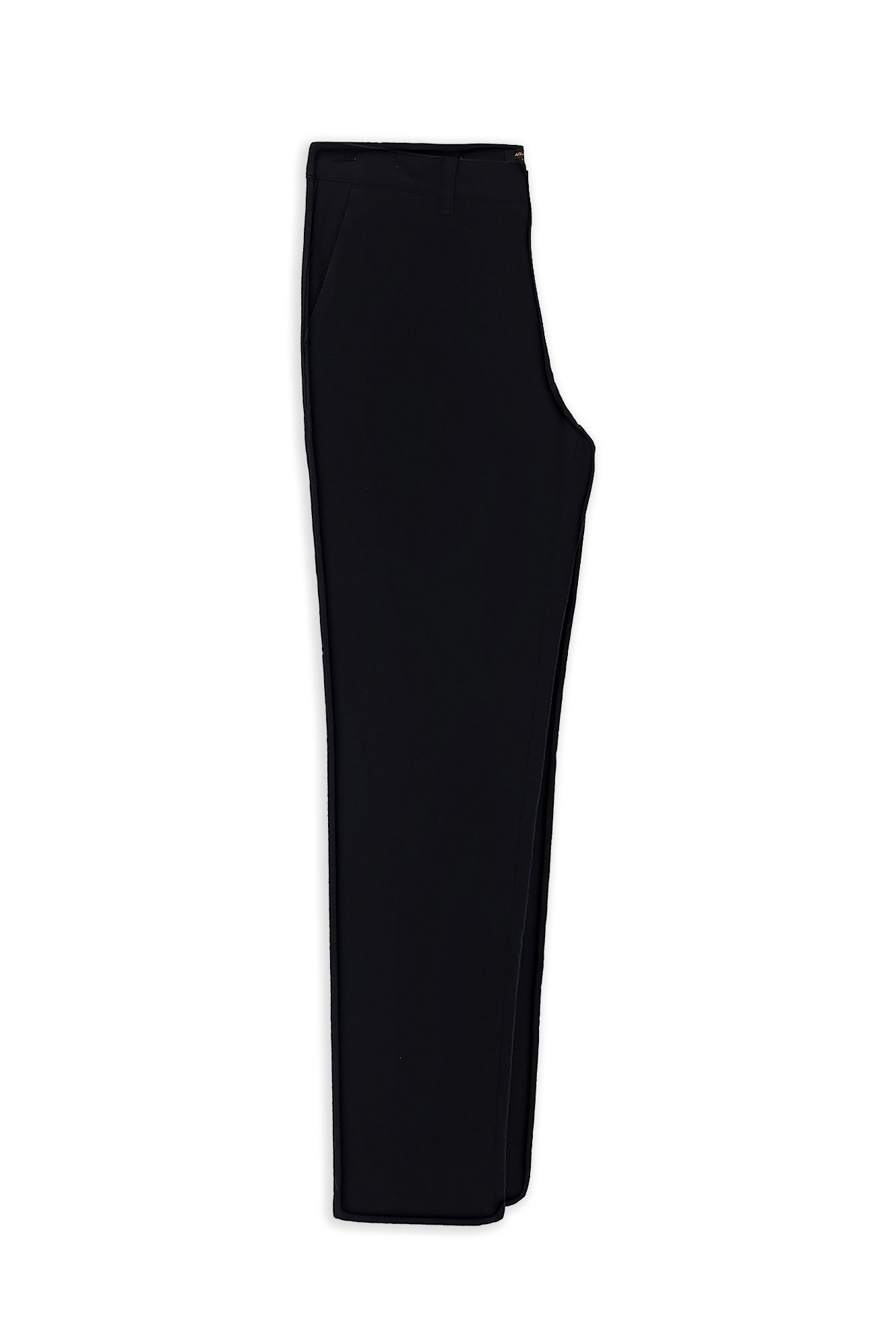 Siyah Regular Fit Likralı Çizgili Kanvas / Chino Pantolon
