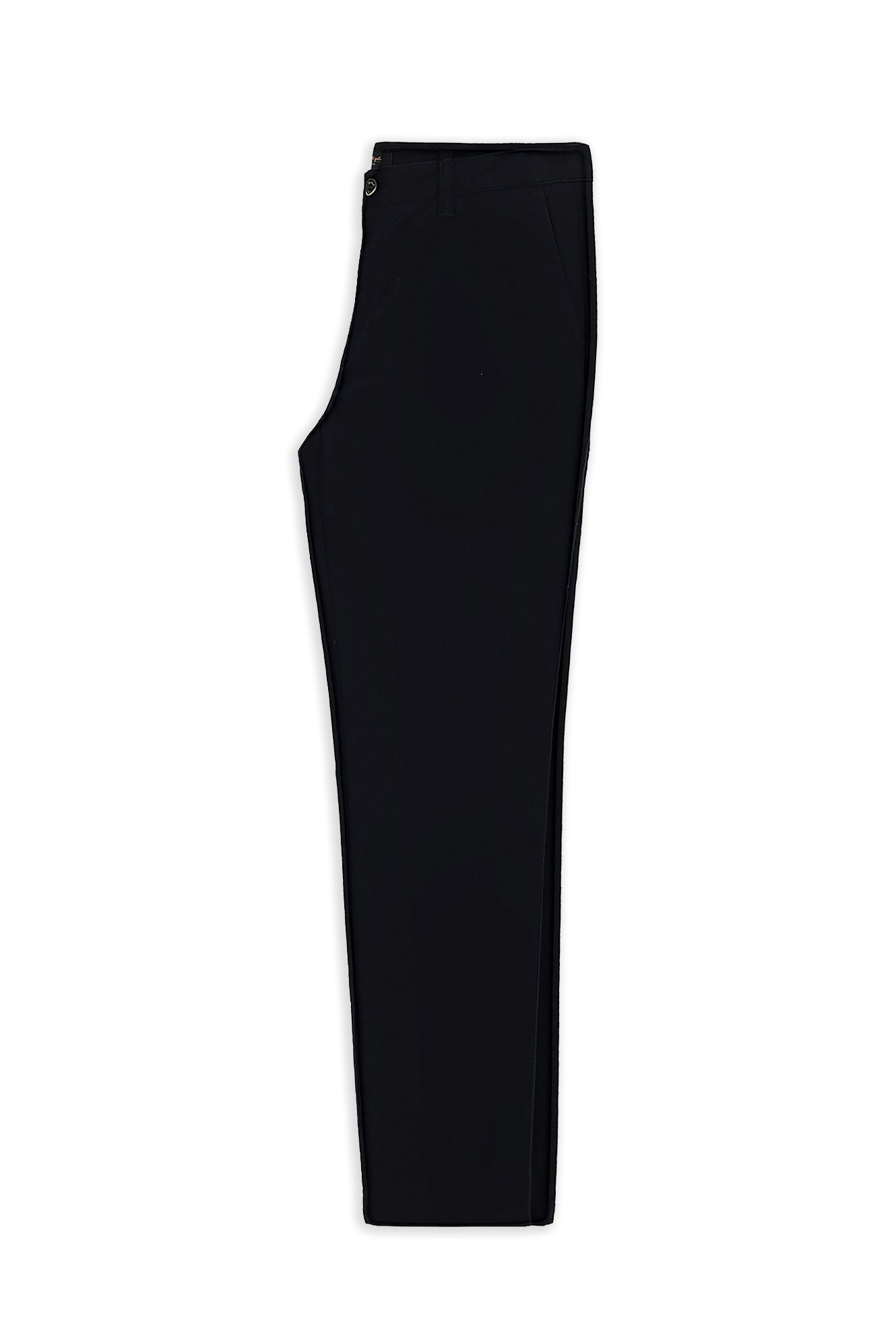 Siyah Regular Fit Likralı Çizgili Kanvas / Chino Pantolon