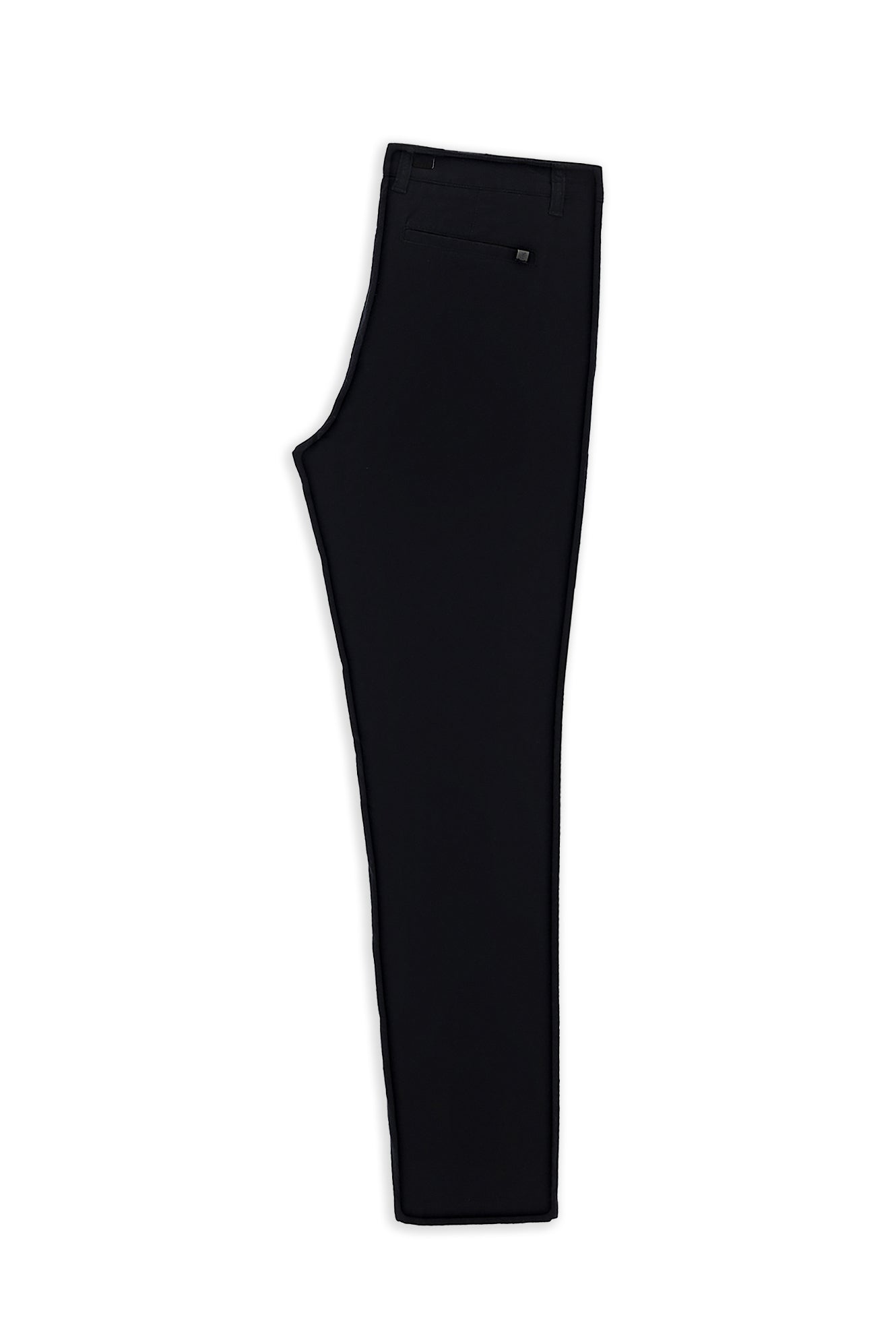 Siyah Regular Fit Likralı Çizgili Kanvas / Chino Pantolon