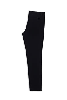 Siyah Regular Fit Likralı Çizgili Kanvas / Chino Pantolon