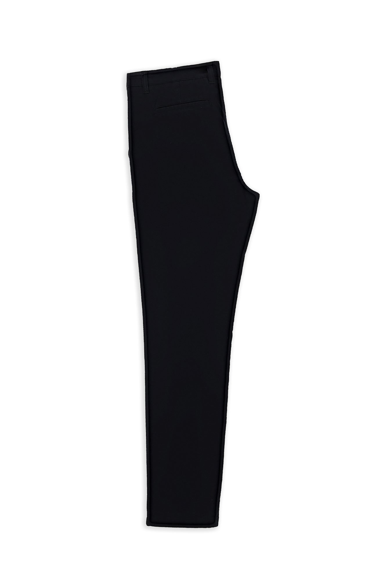 Siyah Regular Fit Likralı Çizgili Kanvas / Chino Pantolon