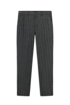 Orta Füme Regular Fit Likralı Çizgili Kanvas / Chino Pantolon