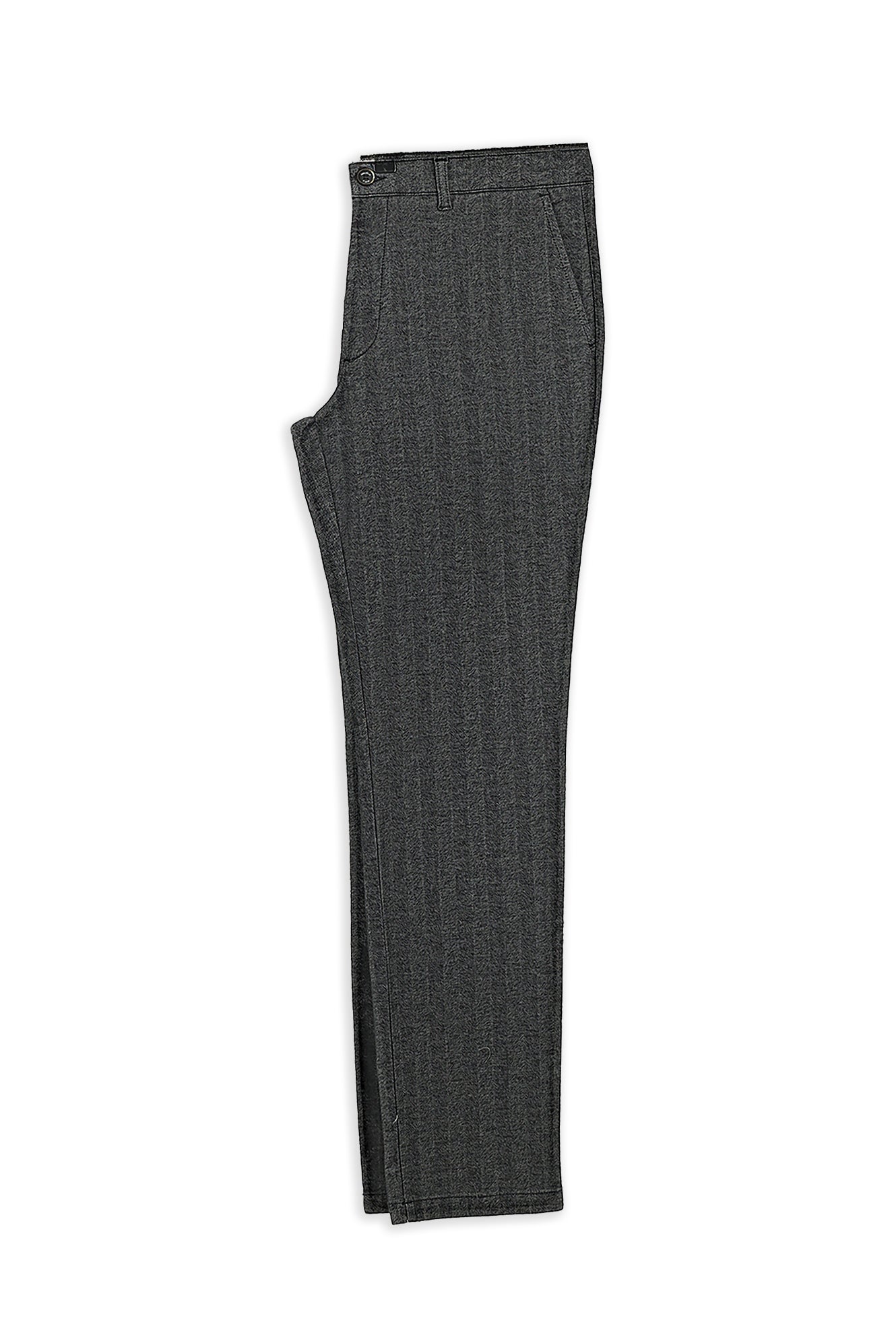 Orta Füme Regular Fit Likralı Çizgili Kanvas / Chino Pantolon