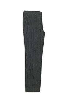 Orta Füme Regular Fit Likralı Çizgili Kanvas / Chino Pantolon