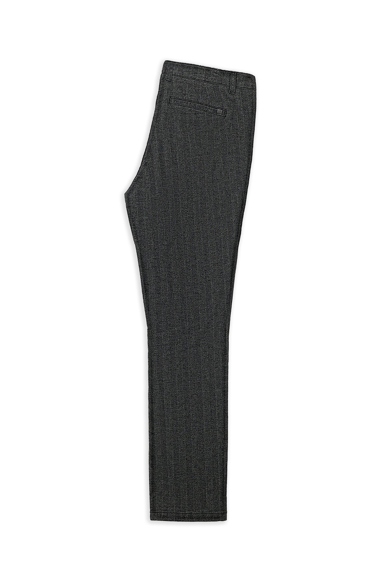 Orta Füme Regular Fit Likralı Çizgili Kanvas / Chino Pantolon