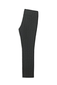 Orta Füme Regular Fit Likralı Çizgili Kanvas / Chino Pantolon