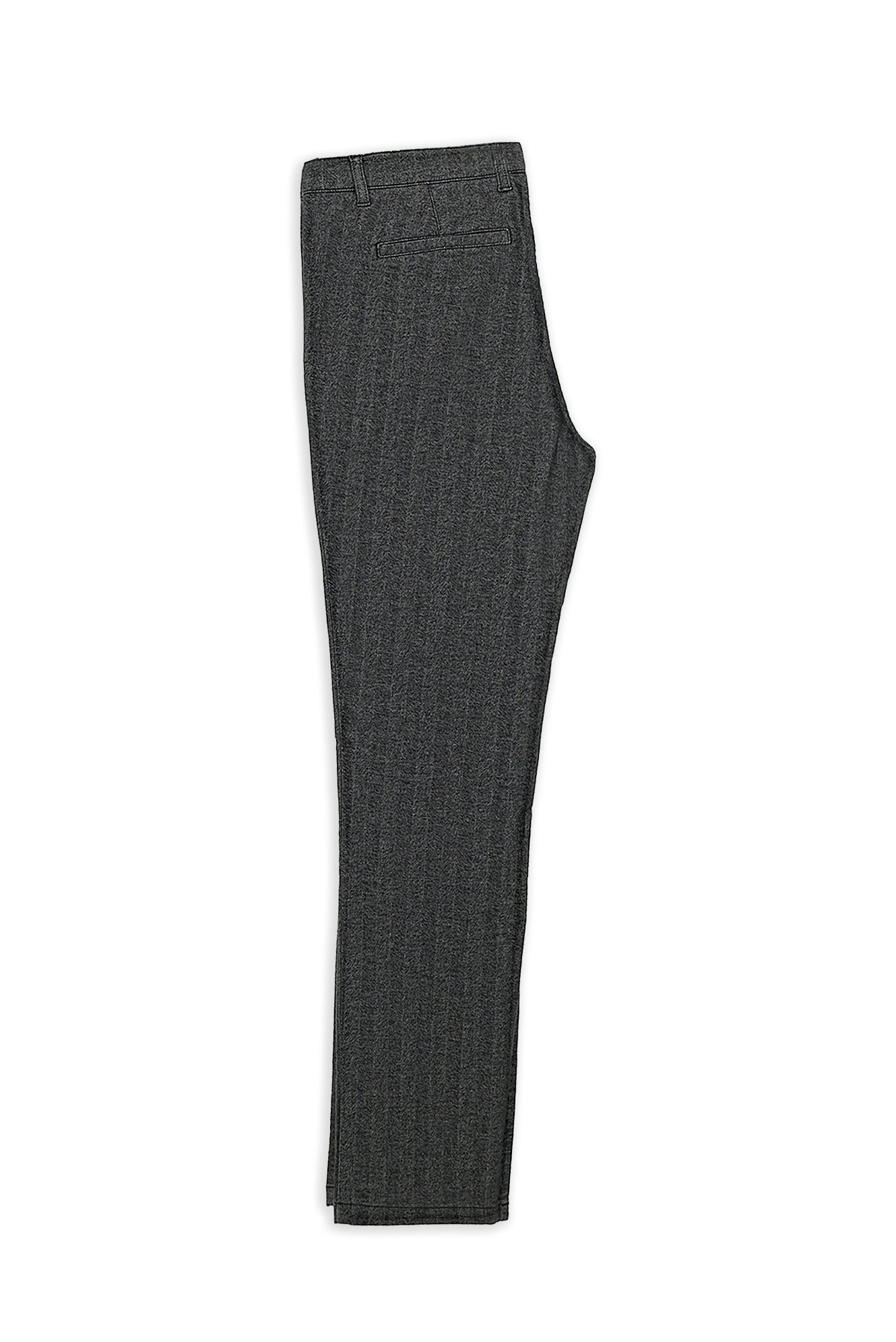 Orta Füme Regular Fit Likralı Çizgili Kanvas / Chino Pantolon