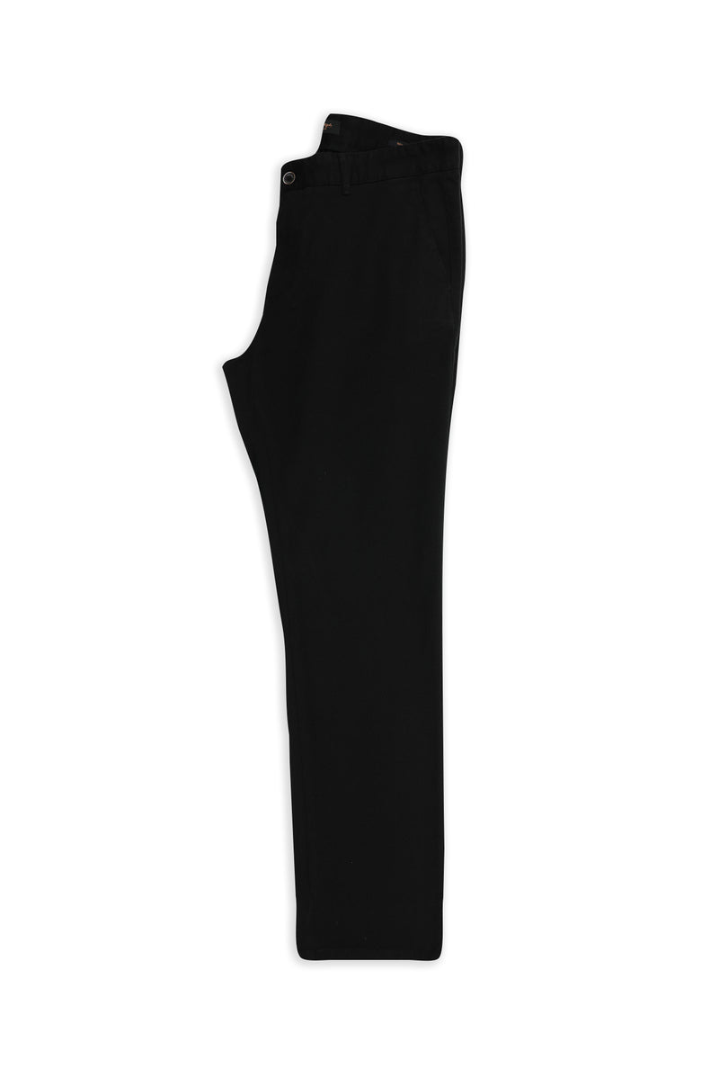 Siyah Relaxed Fit Rahat Kesim Likralı Kanvas / Chino Pantolon