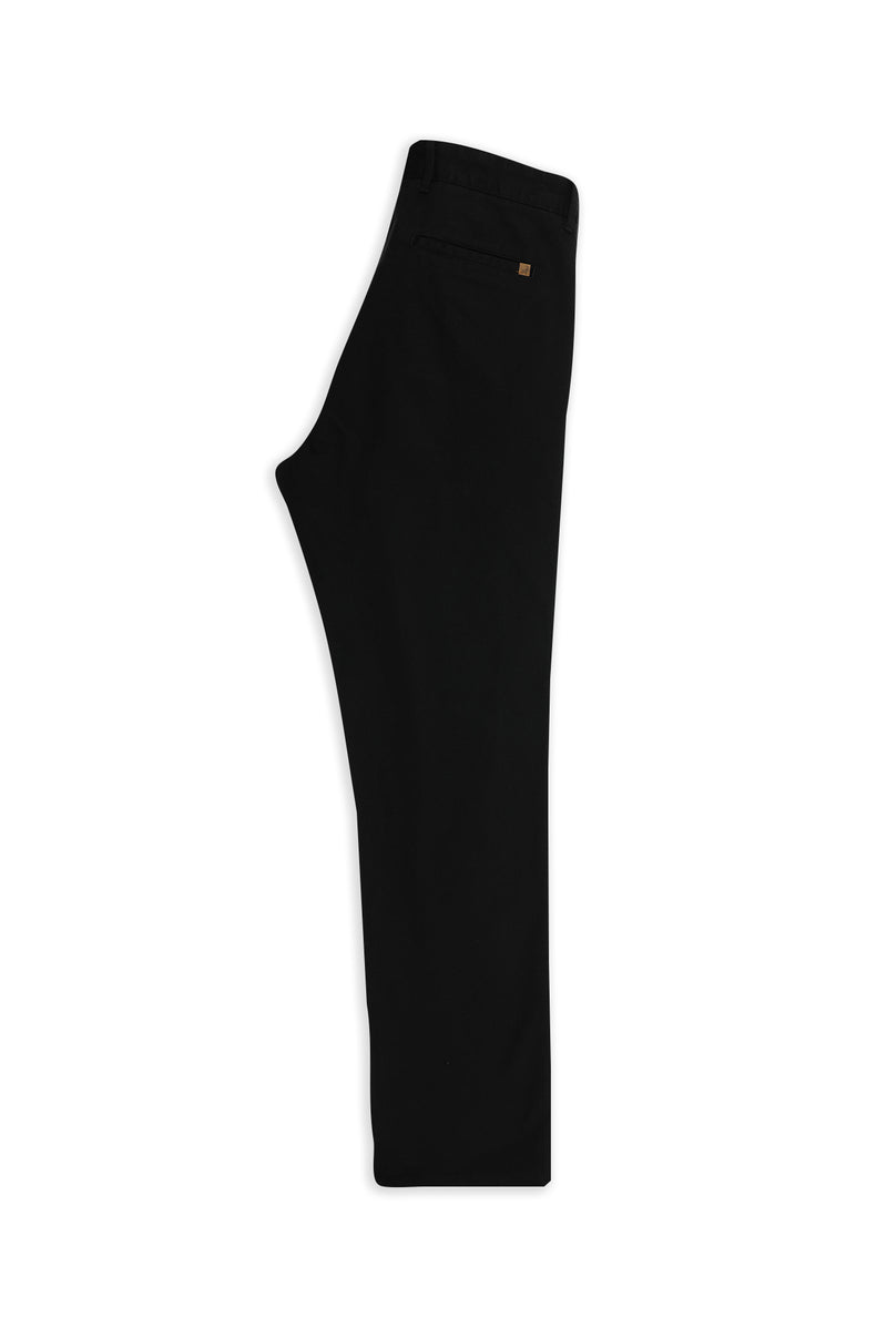 Siyah Relaxed Fit Rahat Kesim Likralı Kanvas / Chino Pantolon