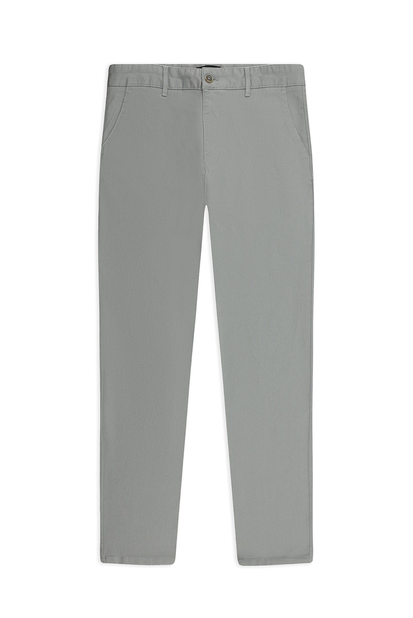 Orta Gri Regular Fit Likralı Kanvas / Chino Pantolon