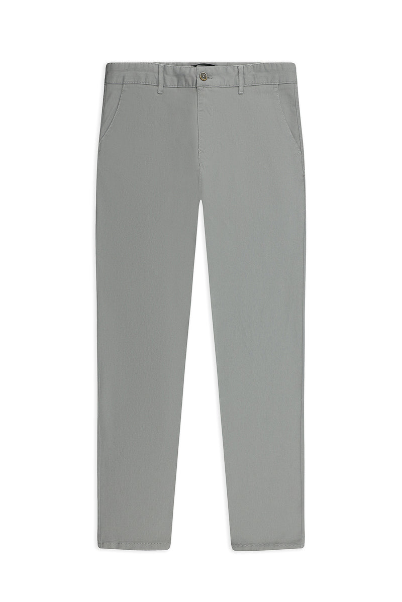 Orta Gri Regular Fit Likralı Kanvas / Chino Pantolon