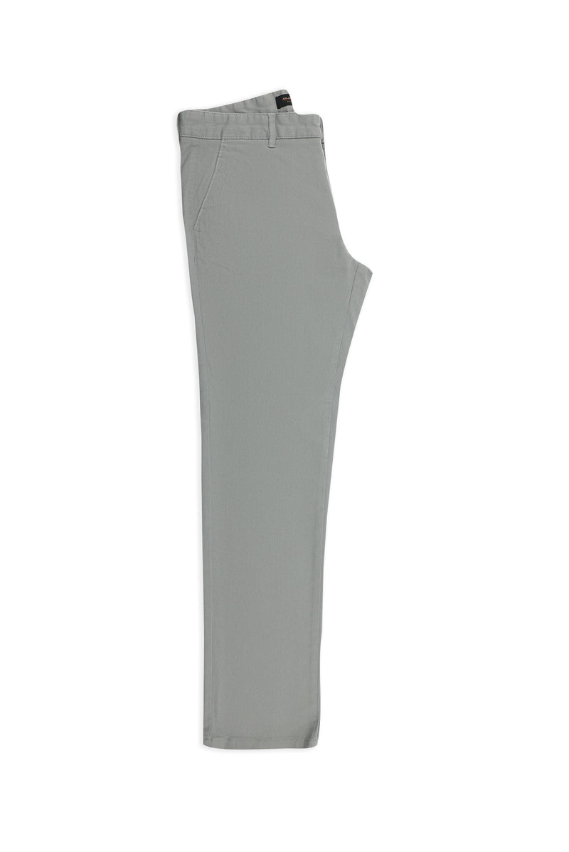 Orta Gri Regular Fit Likralı Kanvas / Chino Pantolon