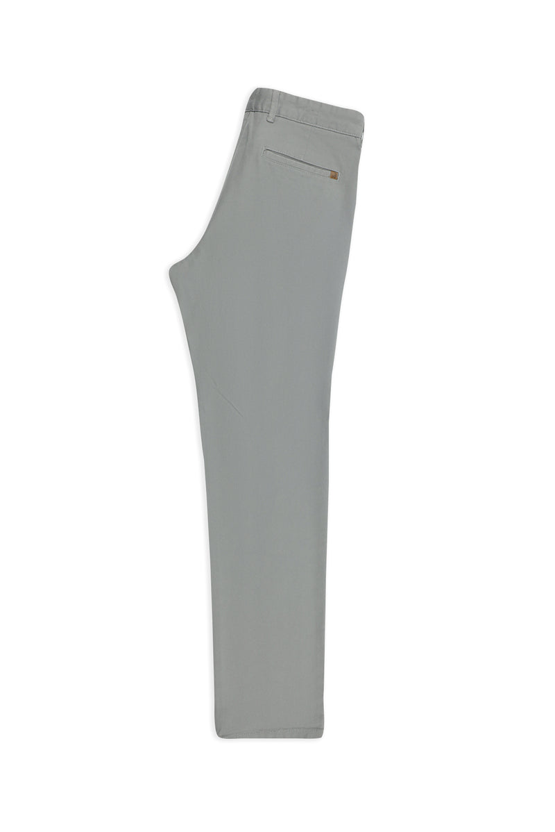 Orta Gri Regular Fit Likralı Kanvas / Chino Pantolon