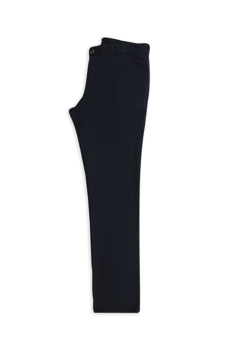 Koyu Lacivert Regular Fit Likralı Kanvas / Chino Pantolon